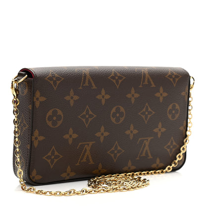 Louis Vuitton Monogram Pochette Felicie Chain Wallet Fuchsia 4 of 15