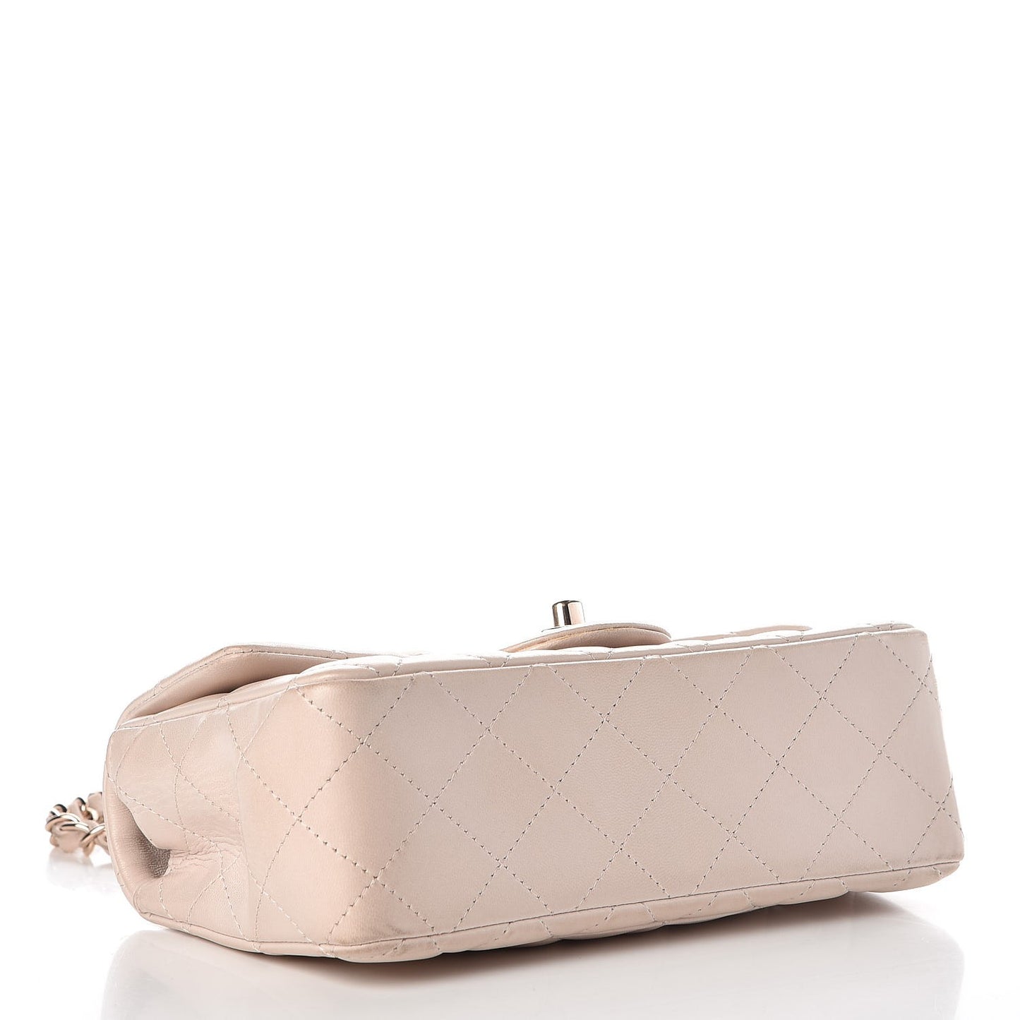 Lambskin Quilted Mini Rectangular Flap Light Pink