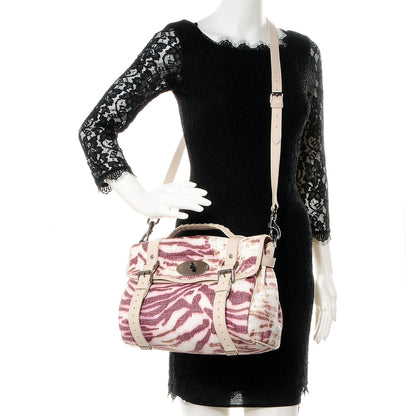 Mulberry Trippy Tiger Raffia Alexa Satchel 2 of 9