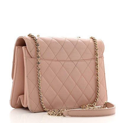 Chanel Sheepskin Quilted Beauty Lock Flap Pink 3 of 10