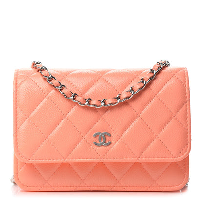 Chanel Caviar Quilted Mini Wallet On Chain WOC Coral 1 of 10
