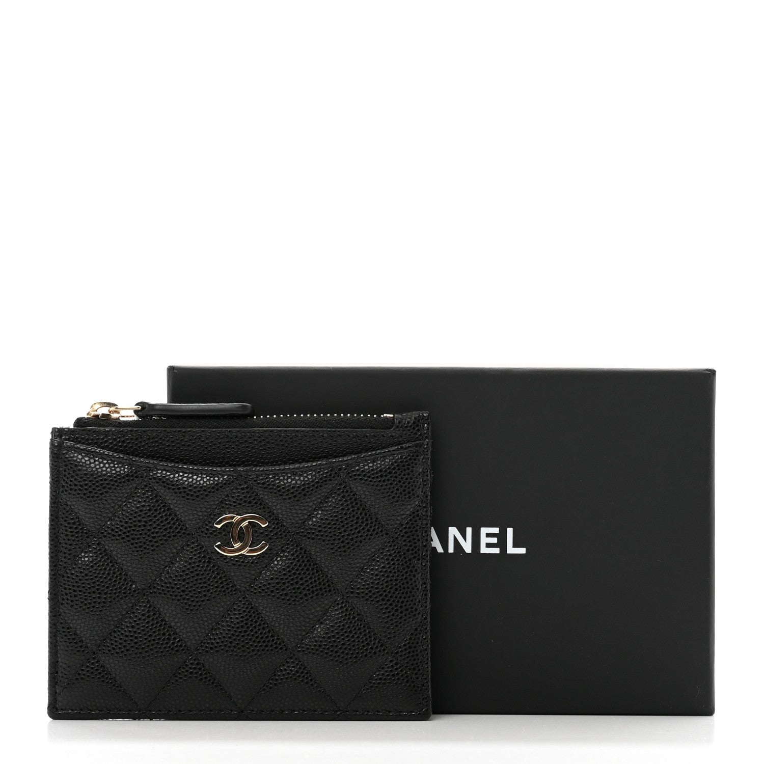 Chanel Caviar Quilted CC Zip Card Holder Black 8 of 8