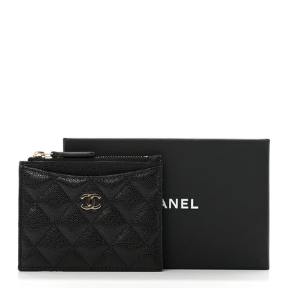 Chanel Caviar Quilted CC Zip Card Holder Black 8 of 8