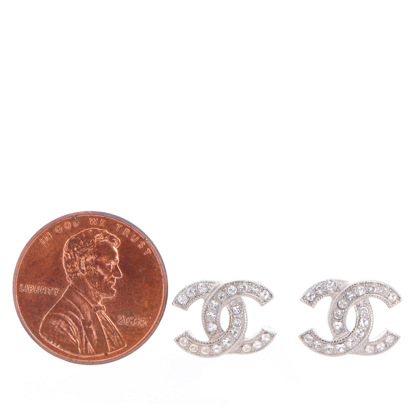 Crystal CC Earrings Silver