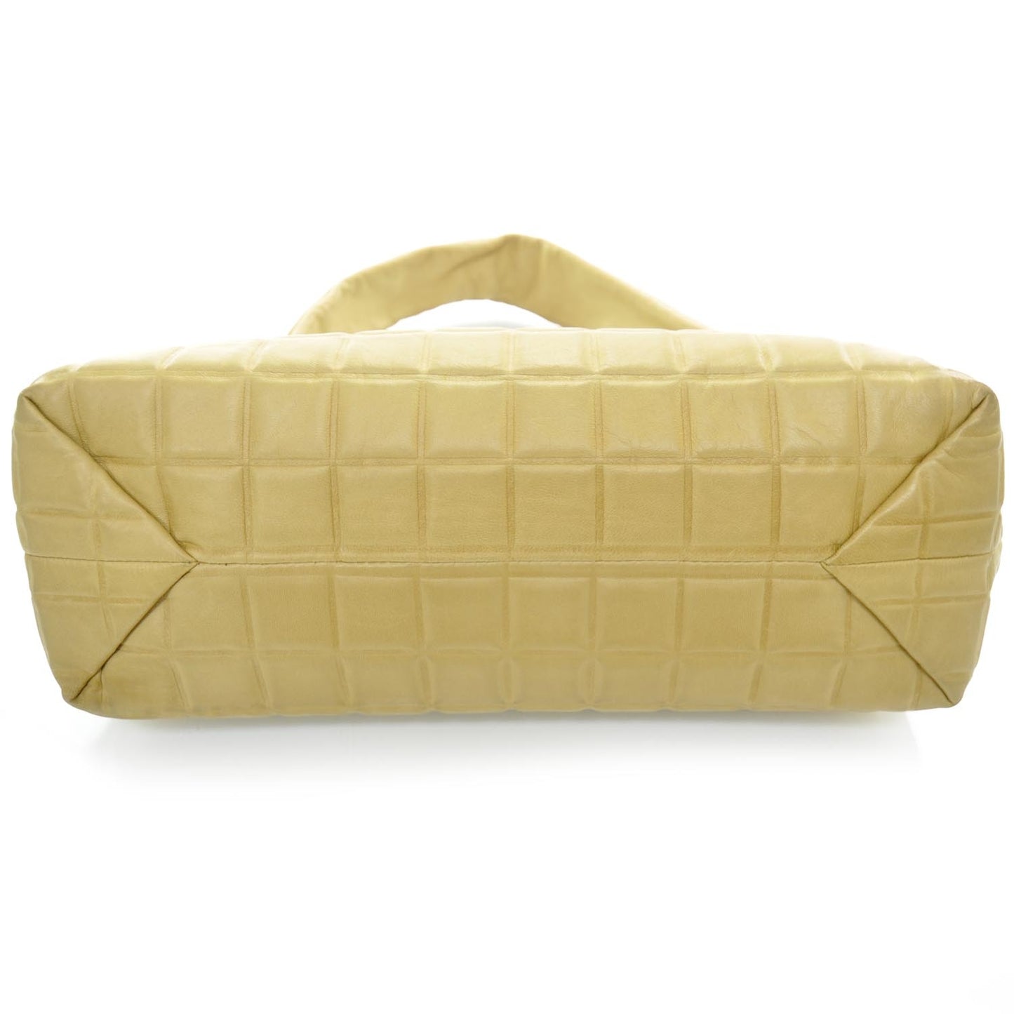 Lambskin Chocolate Bar Quilted Frame Bag Beige