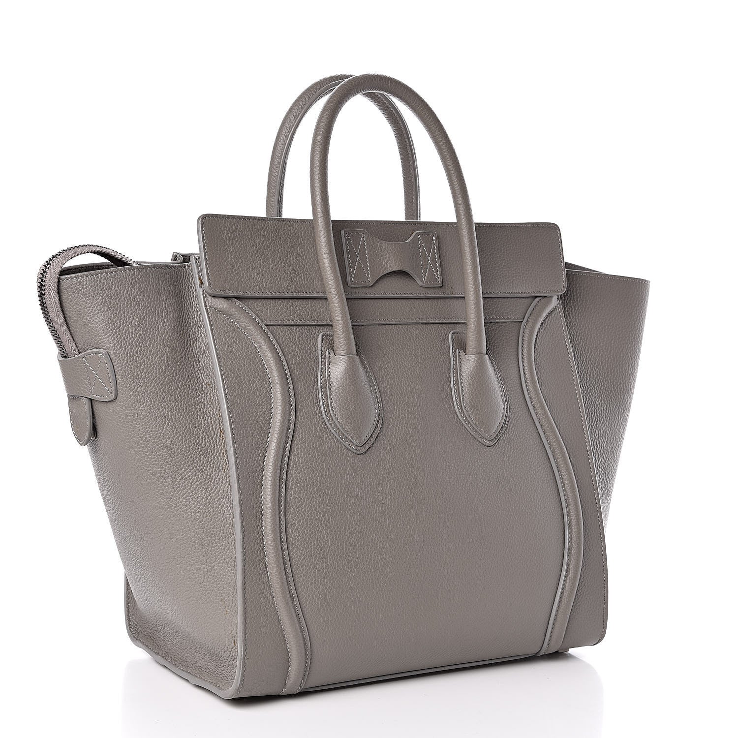 Celine Drummed Calfskin Mini Luggage Souris 3 of 16