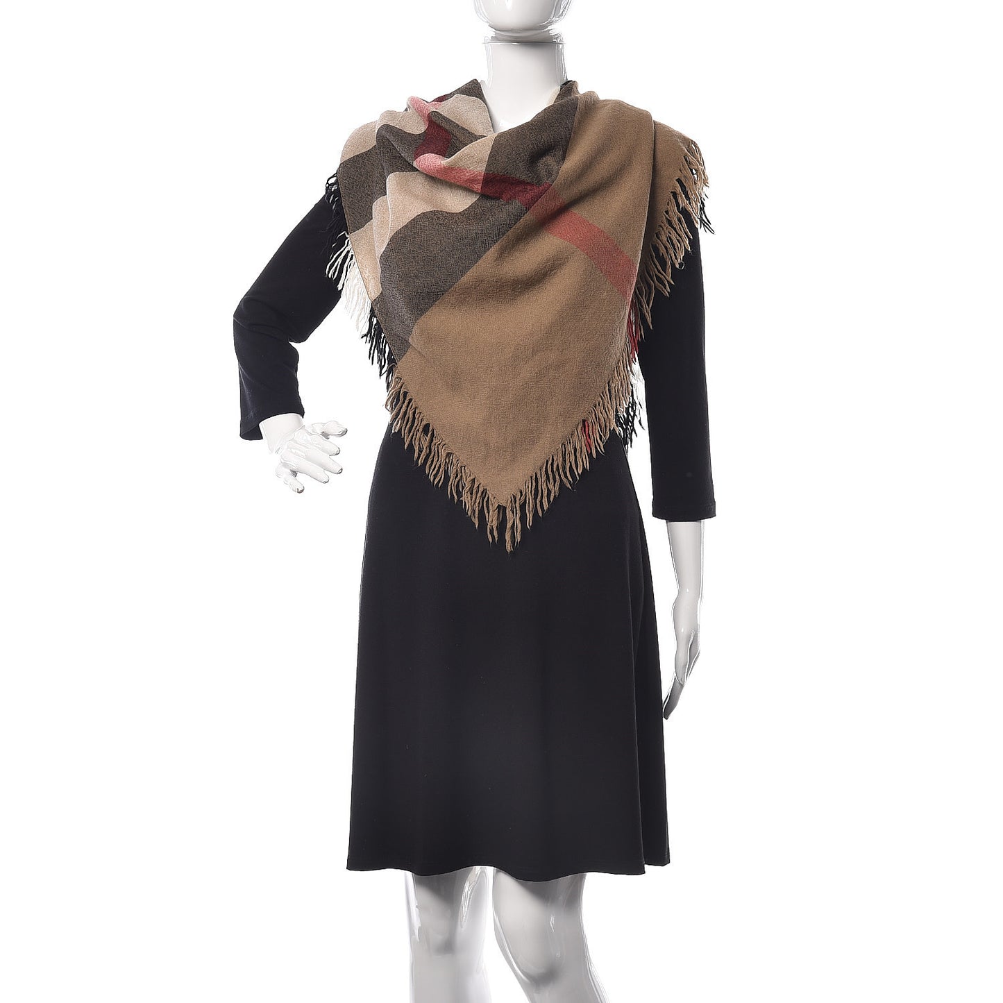 Merino Wool House Check Scarf Brown