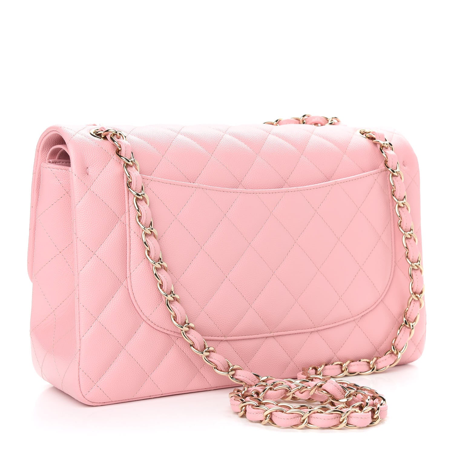 Chanel Caviar Quilted Jumbo Double Flap Pink 3 of 9