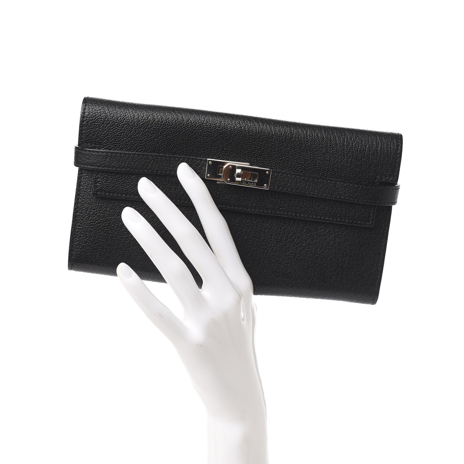 Hermes Chevre Mysore Kelly Longue Wallet Black 2 of 5