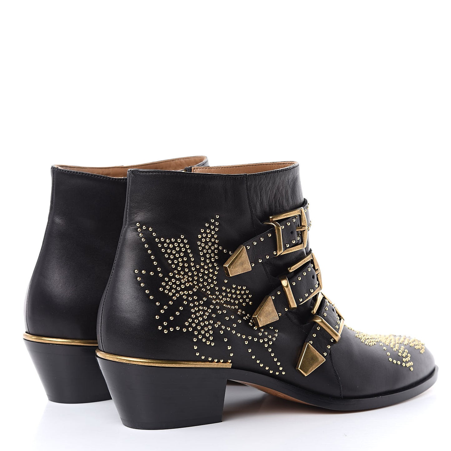 Nappa Sheepskin Studded Susanna Ankle Boots 40.5 Black