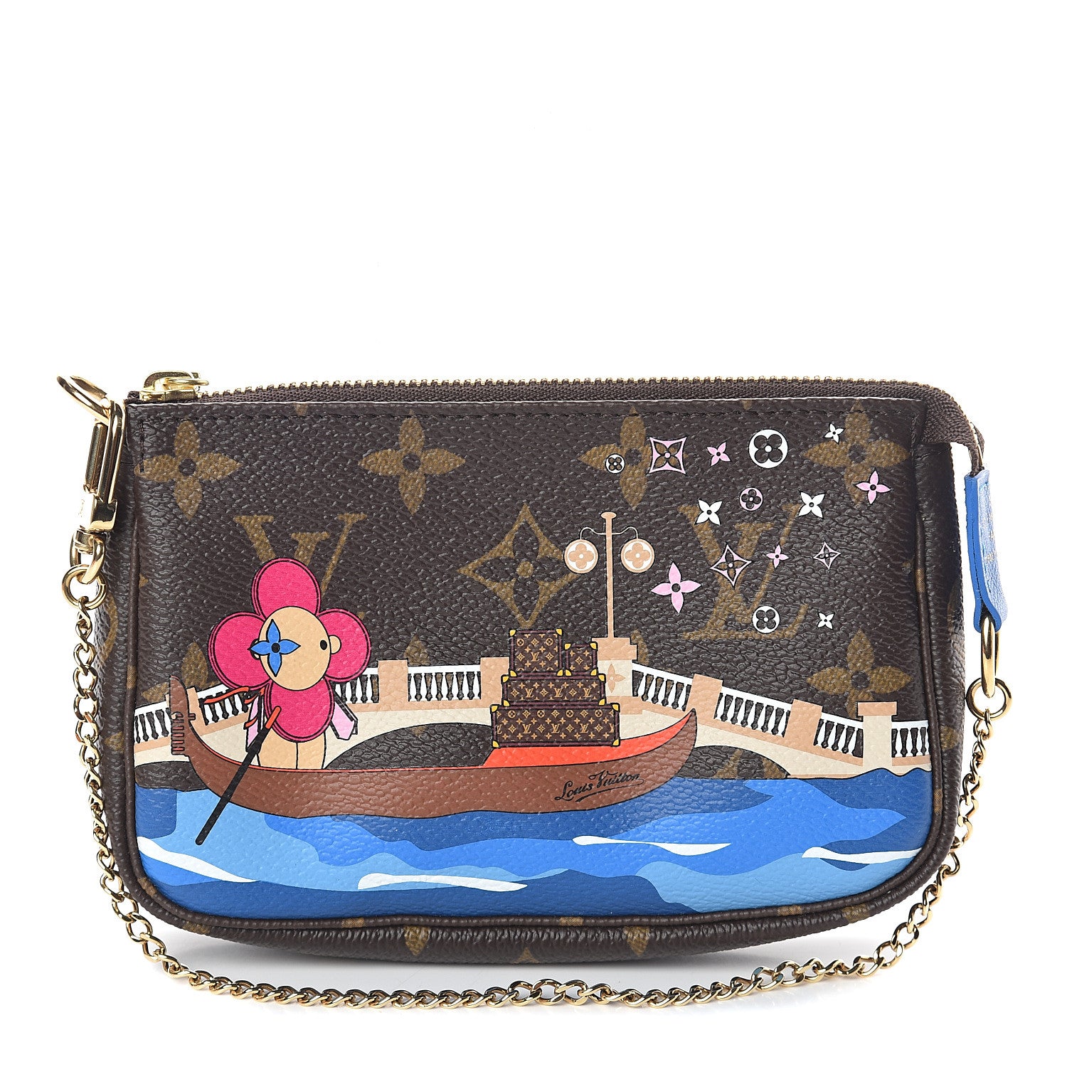 Louis Vuitton Monogram 2019 Christmas Animation Mini Venice Pochette Accessories Blue 1 of 9