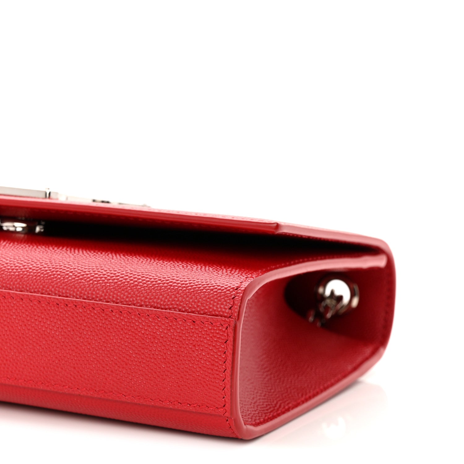 Saint Laurent Grain De Poudre Small Monogram Kate Satchel Red 9 of 10