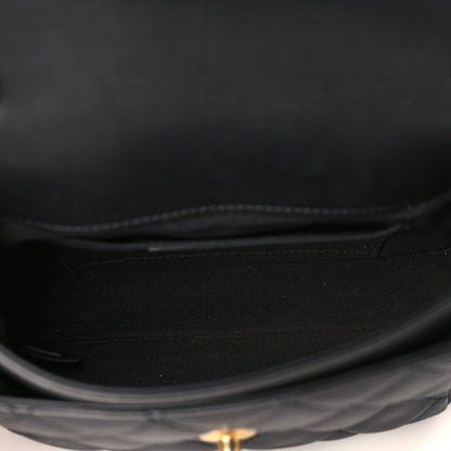 Chanel Calfskin Quilted Top Handle Flap Black 5 of 9