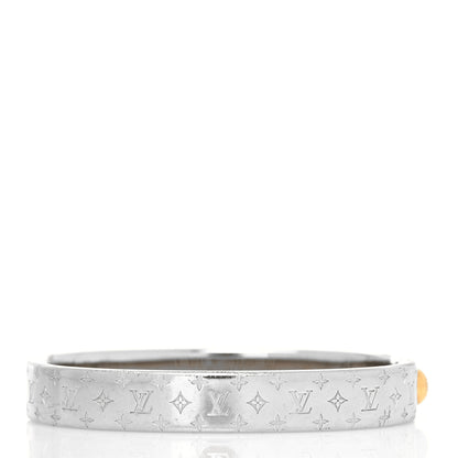 Louis Vuitton Palladium Monogram Nanogram Cuff S Silver 3 of 6
