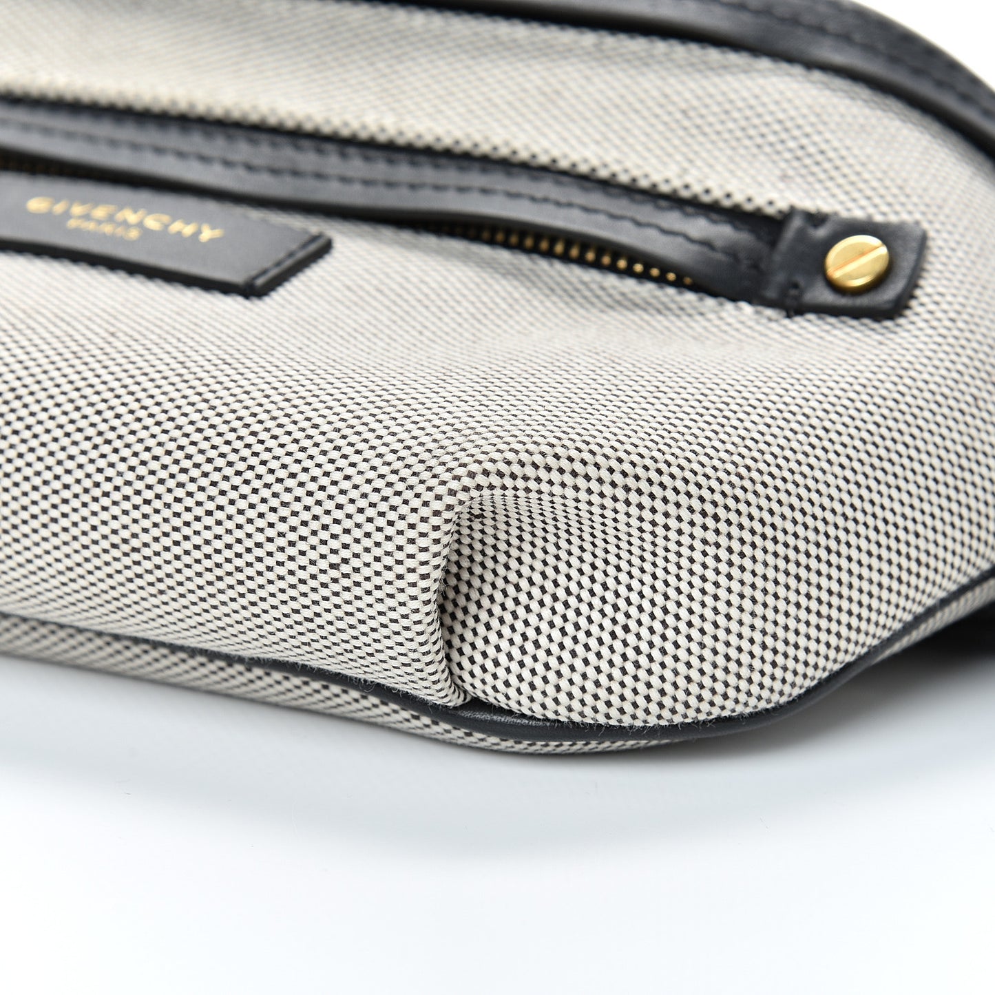 Calfskin Canvas Whip Belt Bag Black
