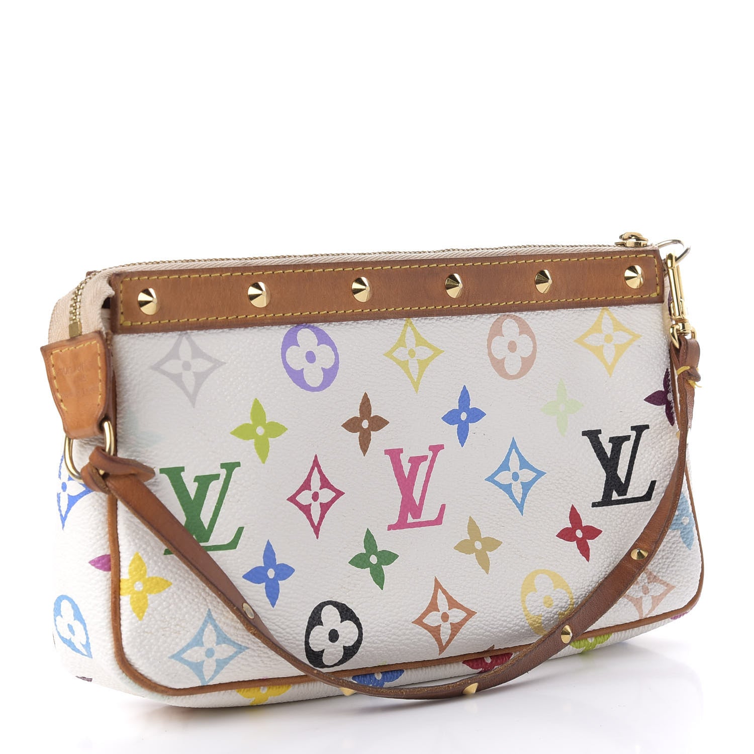 Louis Vuitton Monogram Multicolor Pochette Accessories White 3 of 11