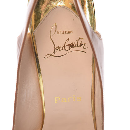 Christian Louboutin Calfskin Twistochat 100 Slingback Pumps 39 Noisette 8 of 13