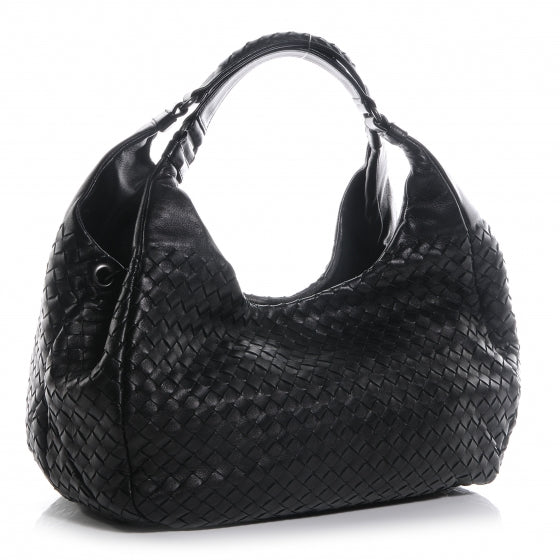 Nappa Intrecciato Medium Campana Nero Black