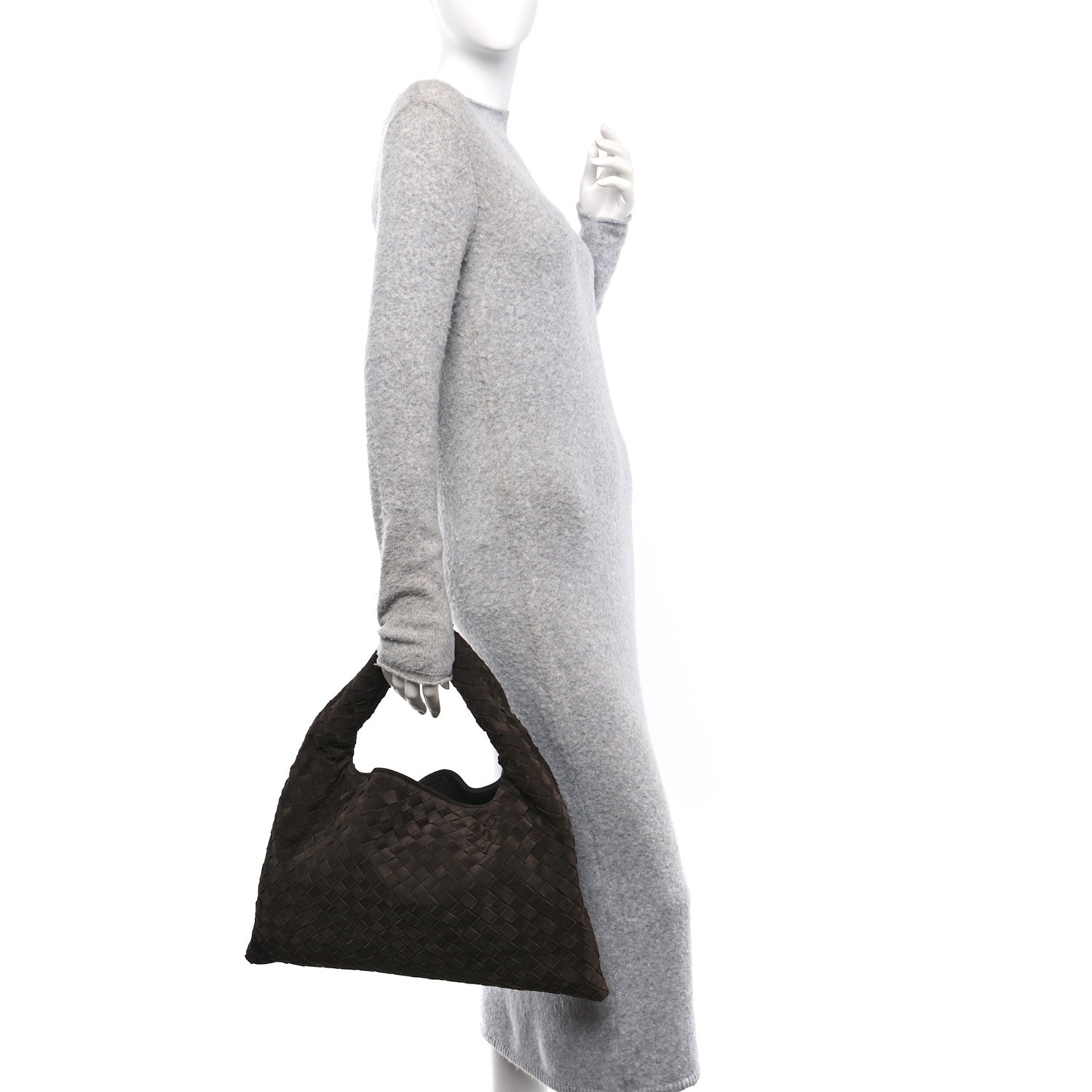 Bottega Veneta Suede Intrecciato Medium Hop Fondant 2 of 9