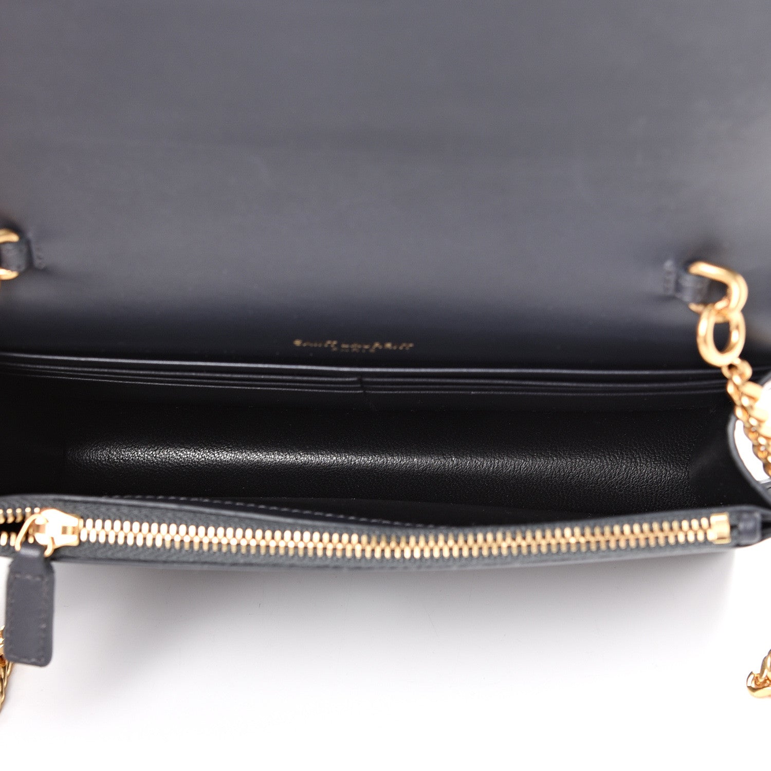 Saint Laurent Smooth Calfskin Classic Monogram Kate Tassel Chain Wallet Black 4 of 10