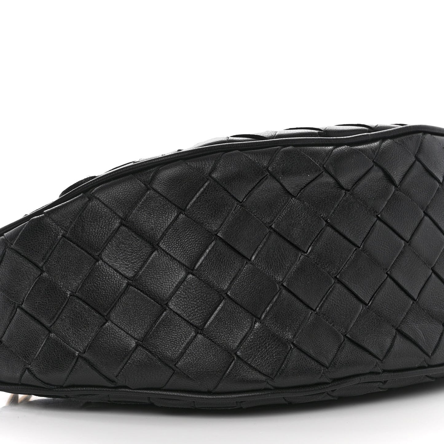 Nappa Intrecciato Half Moon Pouch On Strap Black
