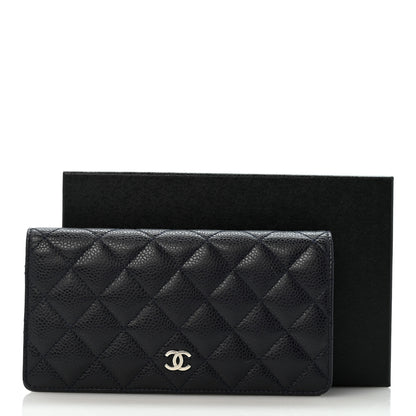 Chanel Caviar Quilted Yen Wallet Dark Blue 11 of 11