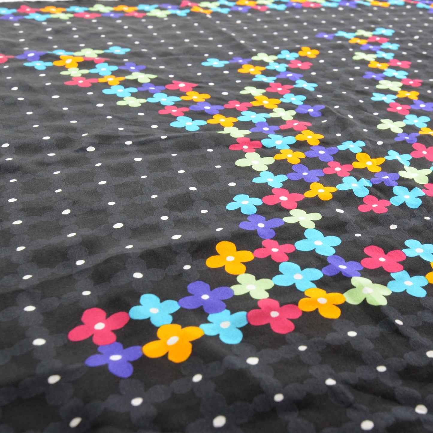 Silk Farandole Square Scarf Black