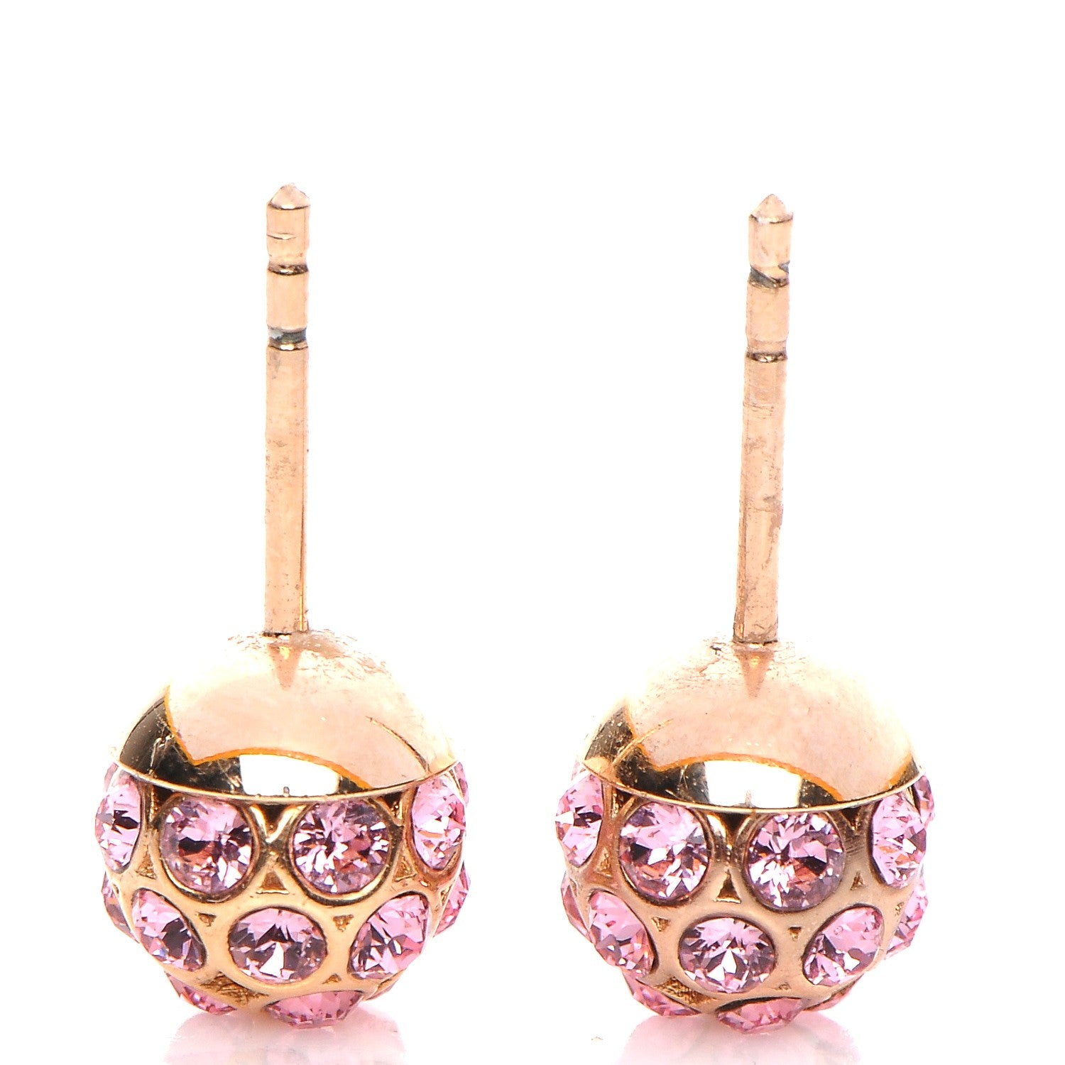 Christian Dior Crystal Mise En Dior Tribal Earrings Pink Gold 3 of 5