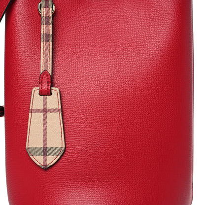 Burberry Calfskin Small Lorne Bucket Crossbody Red 3 of 9