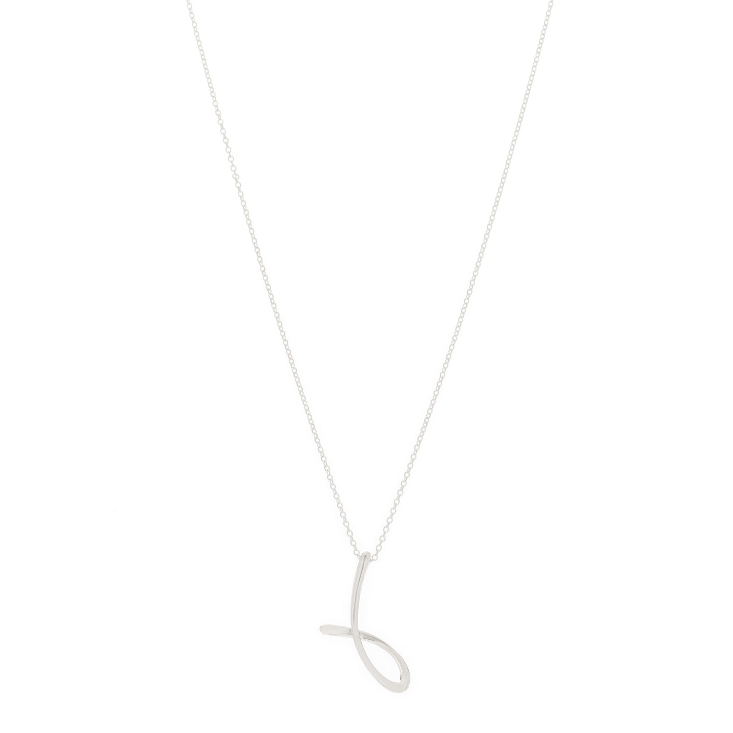 Sterling Silver Elsa Peretti Letter J Pendant Necklace