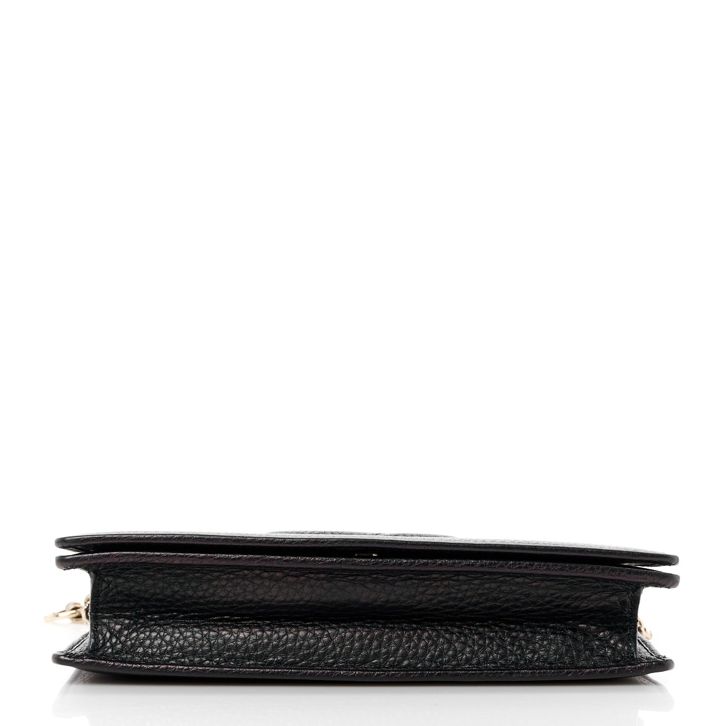 Pebbled Calfskin Soho Wallet On Chain Black
