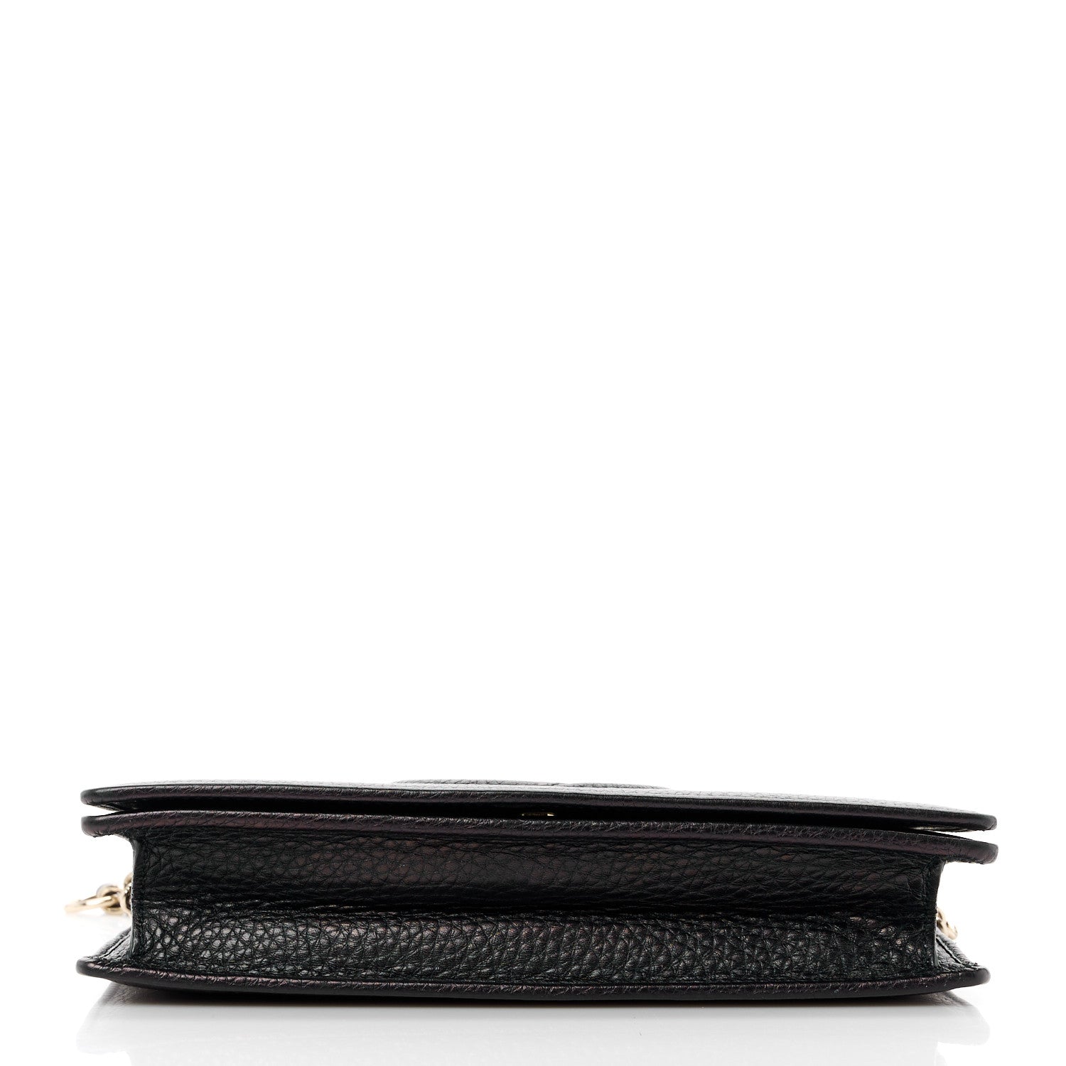 Gucci Pebbled Calfskin Soho Wallet On Chain Black 12 of 15