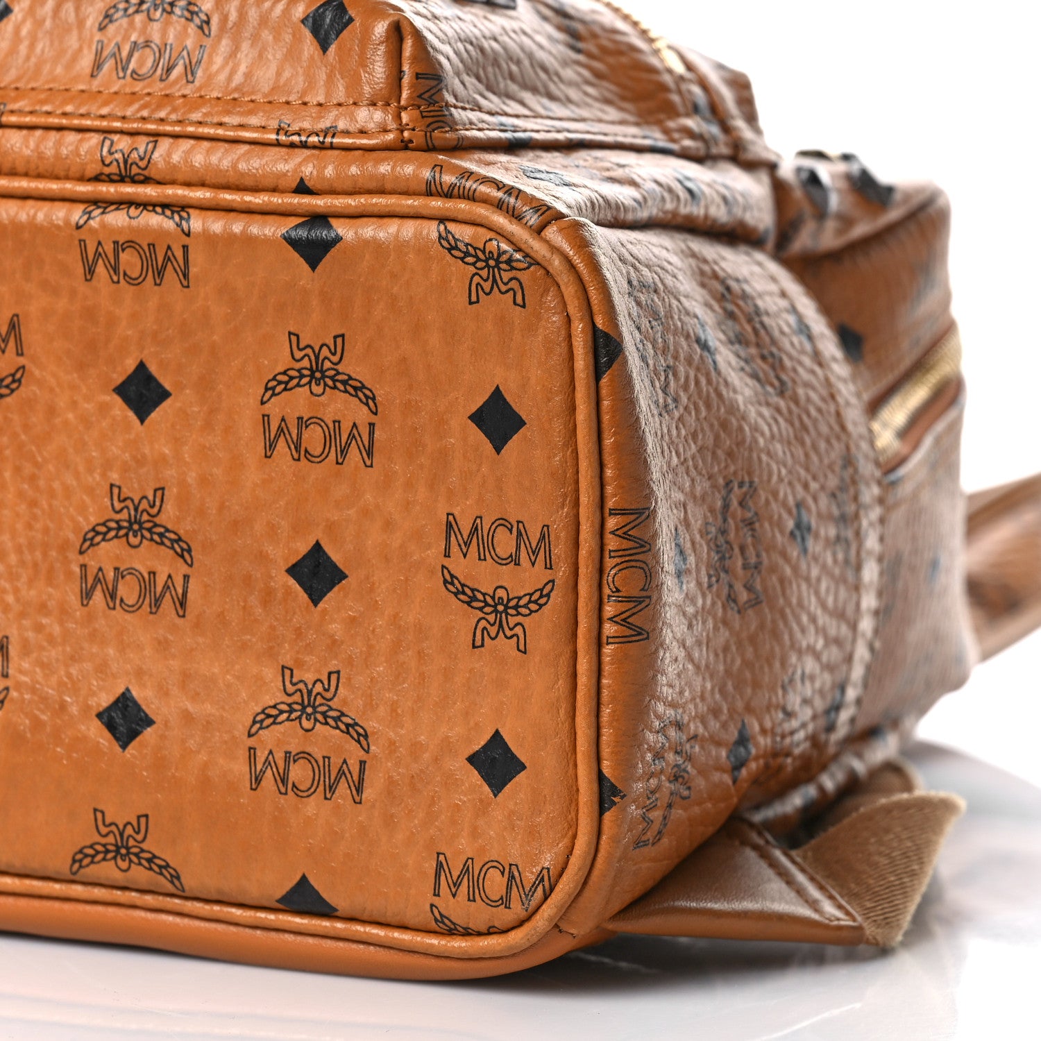 MCM Visetos Studded Medium Stark M Backpack Cognac 8 of 11