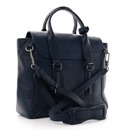 3.1 Phillip Lim Textured Calfskin Medium Pashli Satchel Ink 4 of 11