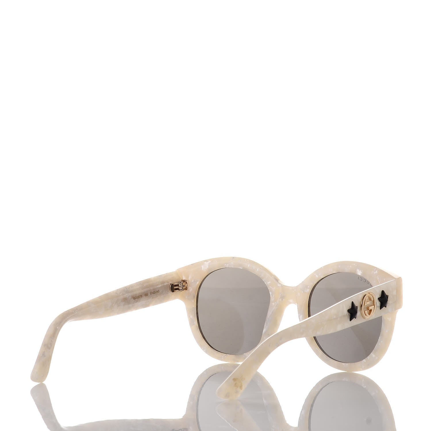 Gucci Round Frame GG Star Sunglasses GG0207S White 4 of 7
