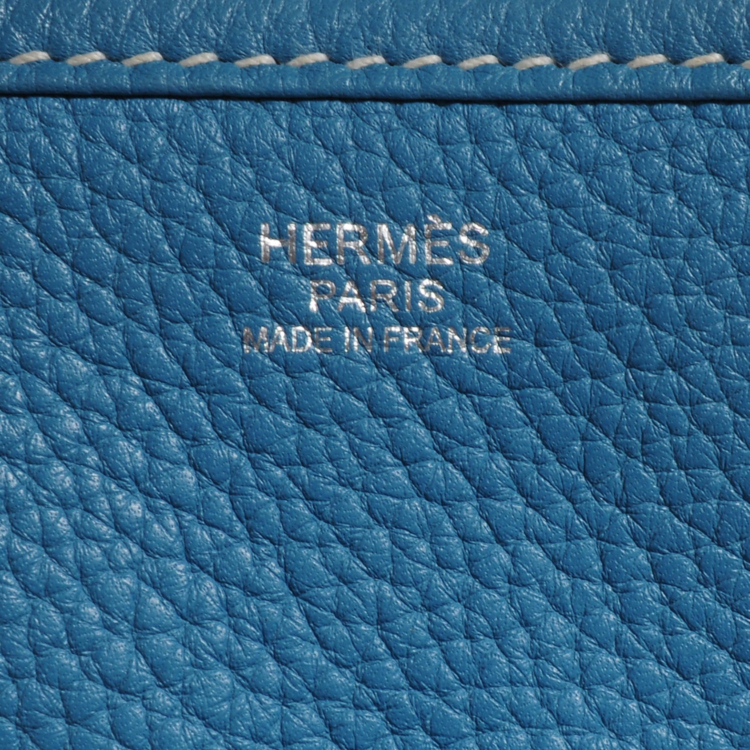Hermes Taurillon Clemence Evelyne III GM Blue Jean 6 of 8