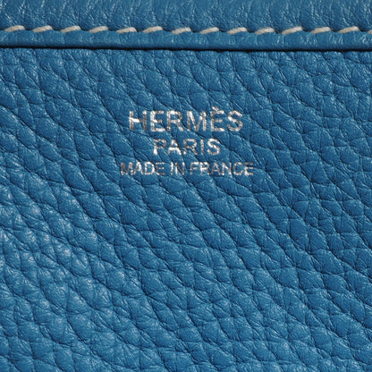 Hermes Taurillon Clemence Evelyne III GM Blue Jean 6 of 8