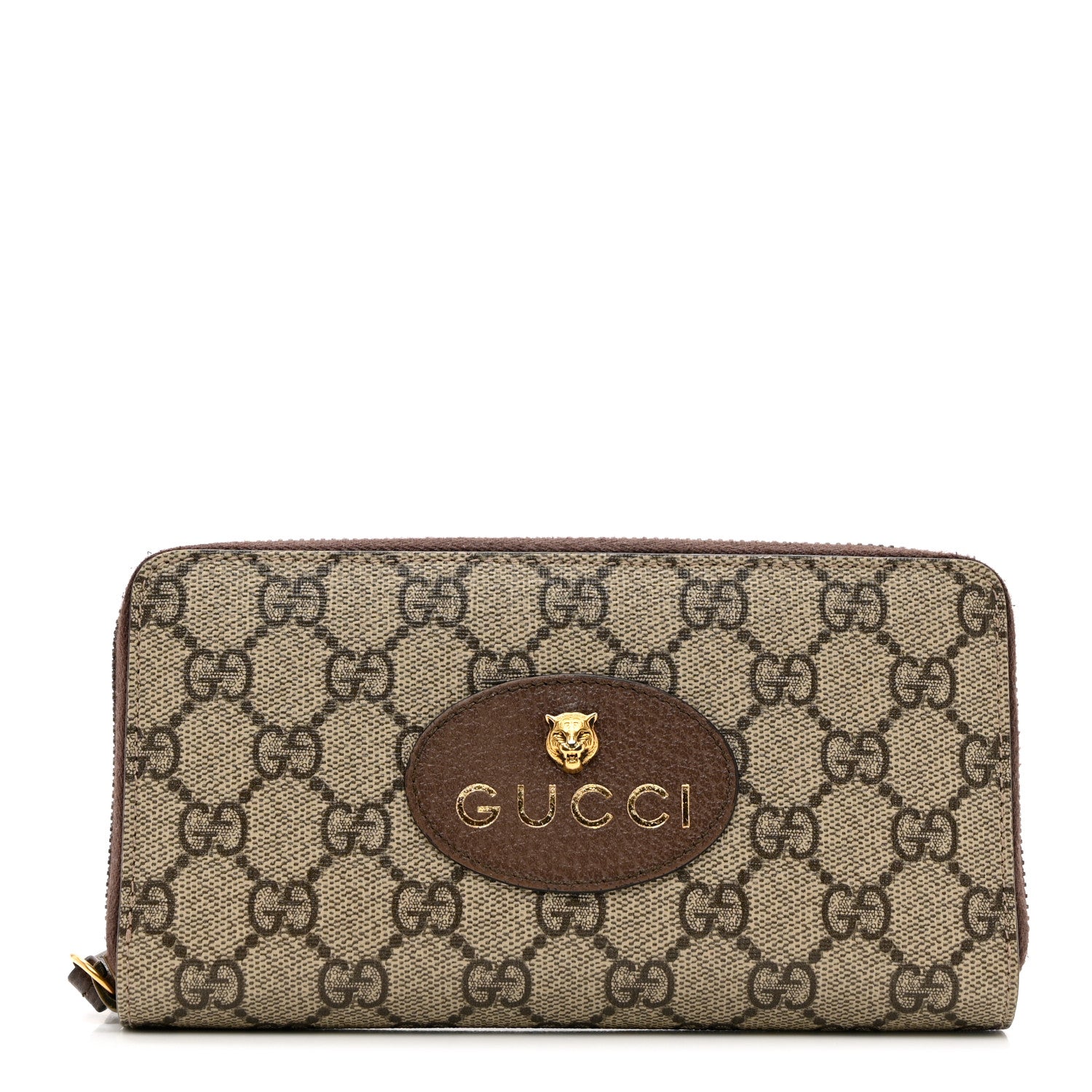 Gucci GG Supreme Monogram Neo Vintage Zip Around Wallet Beige Crop New Acero 1 of 7