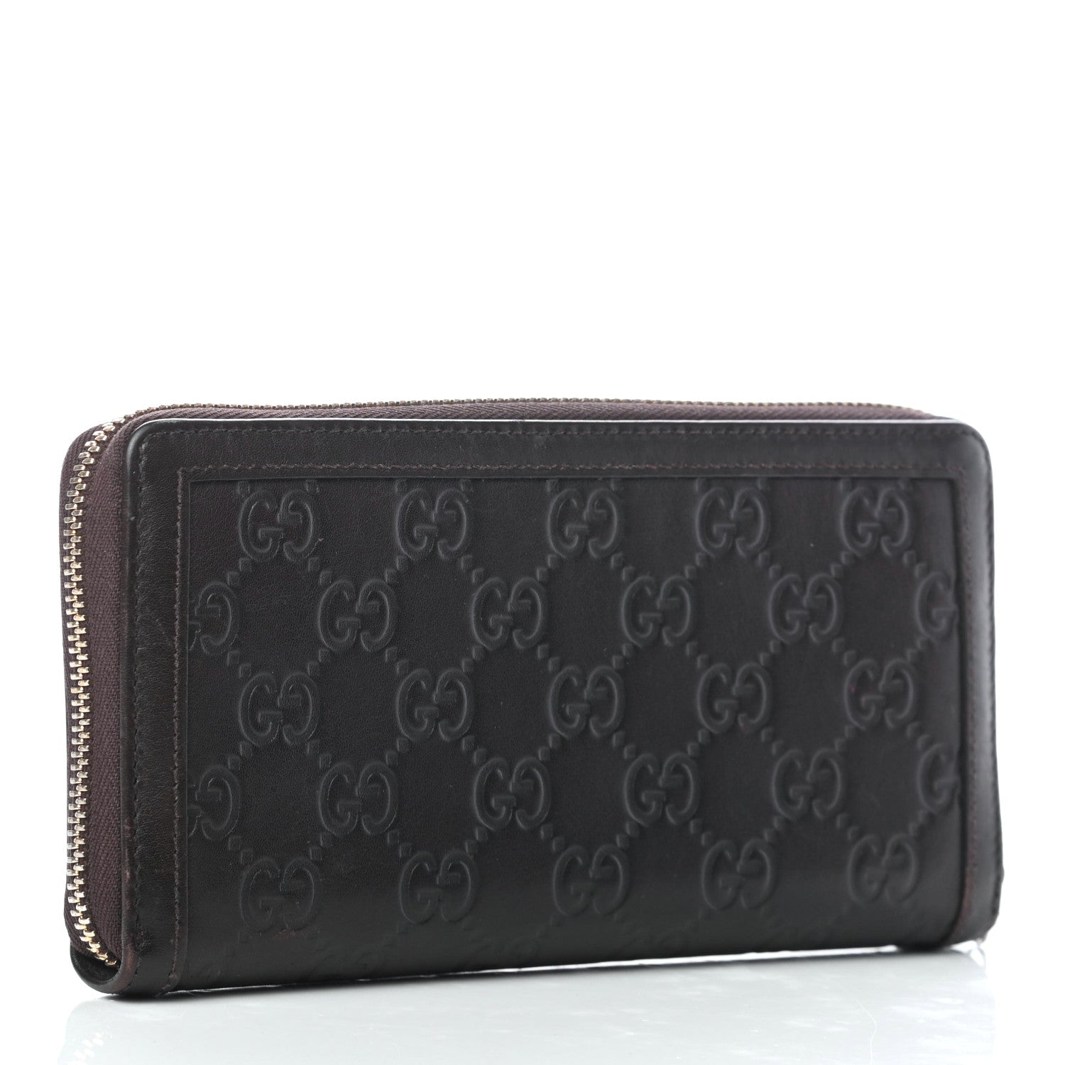 Gucci Guccissima Sukey Zip Around Wallet Dark Brown 3 of 10