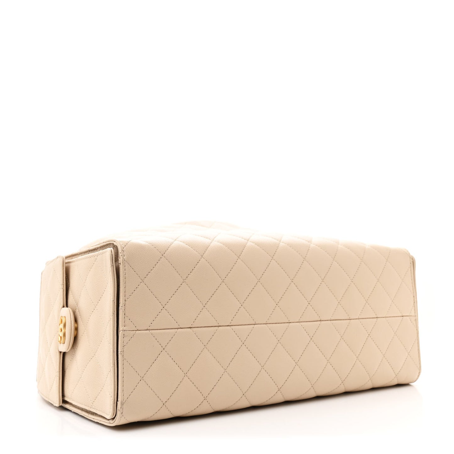 Caviar Quilted Large Chanel 25 Handbag Beige