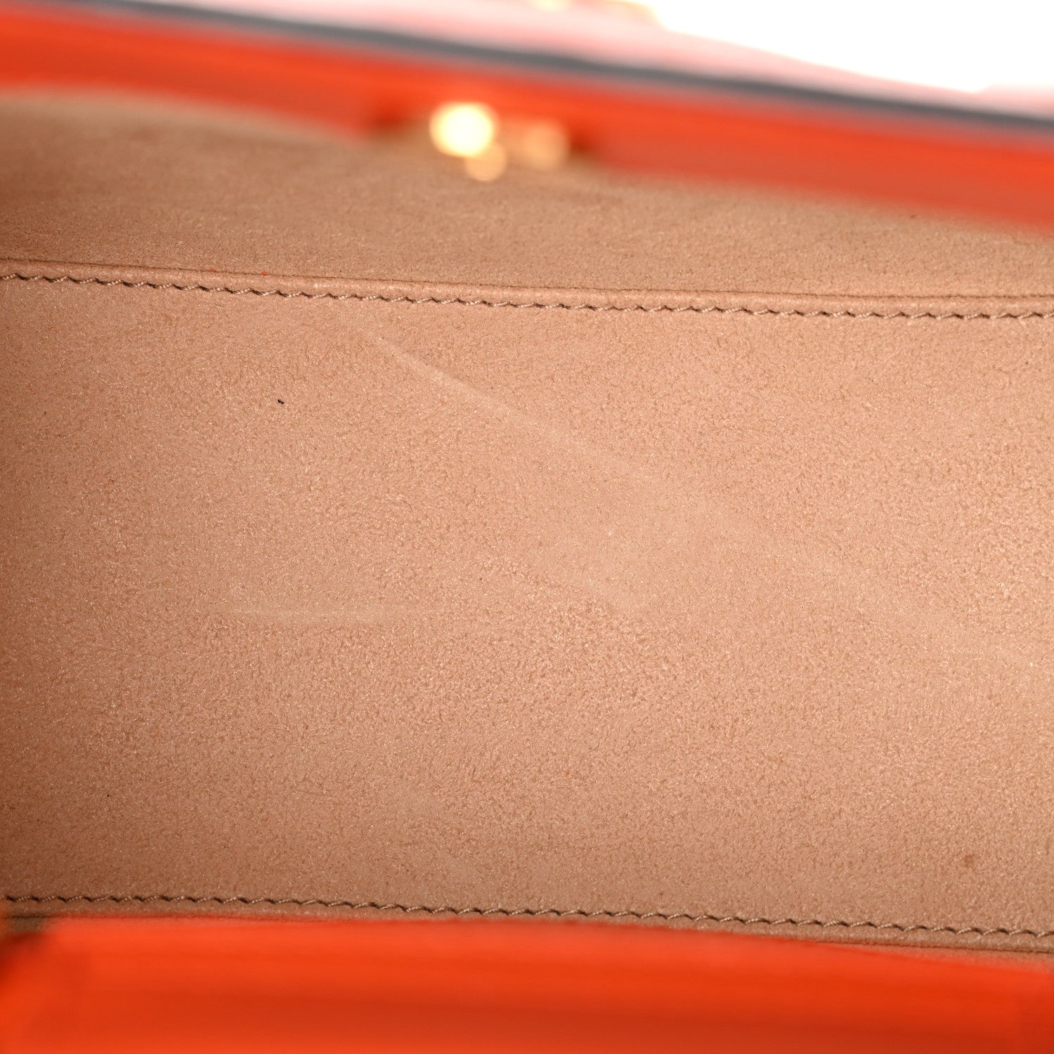 Gucci Textured Dollar Calfskin Web Mini Diana Tote Bag Deep Orange Spicy Cyclamin 5 of 10
