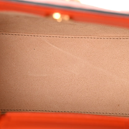 Gucci Textured Dollar Calfskin Web Mini Diana Tote Bag Deep Orange Spicy Cyclamin 5 of 10