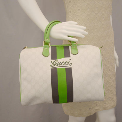 Gucci GG Plus Monogram Web Stripe Medium Joy Boston Green 2 of 8
