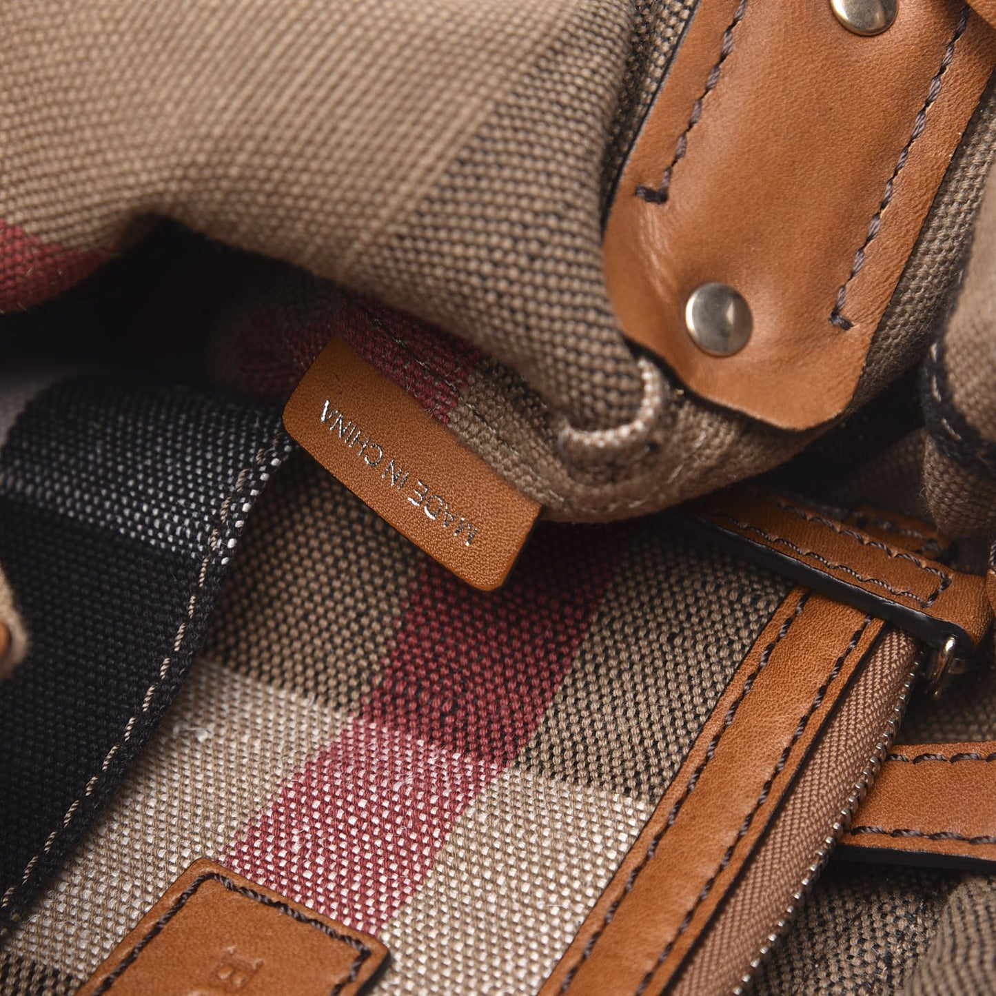 Canvas Mega Check Medium Kelshall Traveller Hobo Saddle Brown