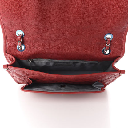 Chanel Caviar Quilted Large French Riviera Flap Red 5 of 10