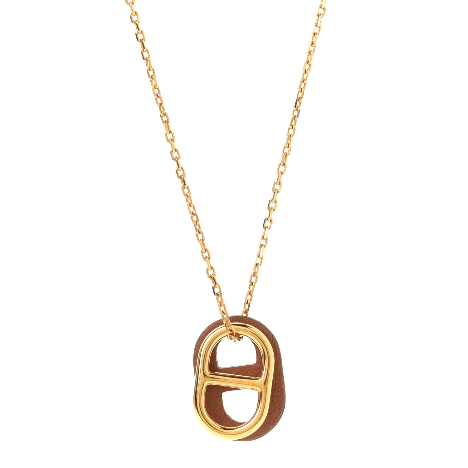 Hermes Swift O'Maillon Pendant Necklace Gold 1 of 3