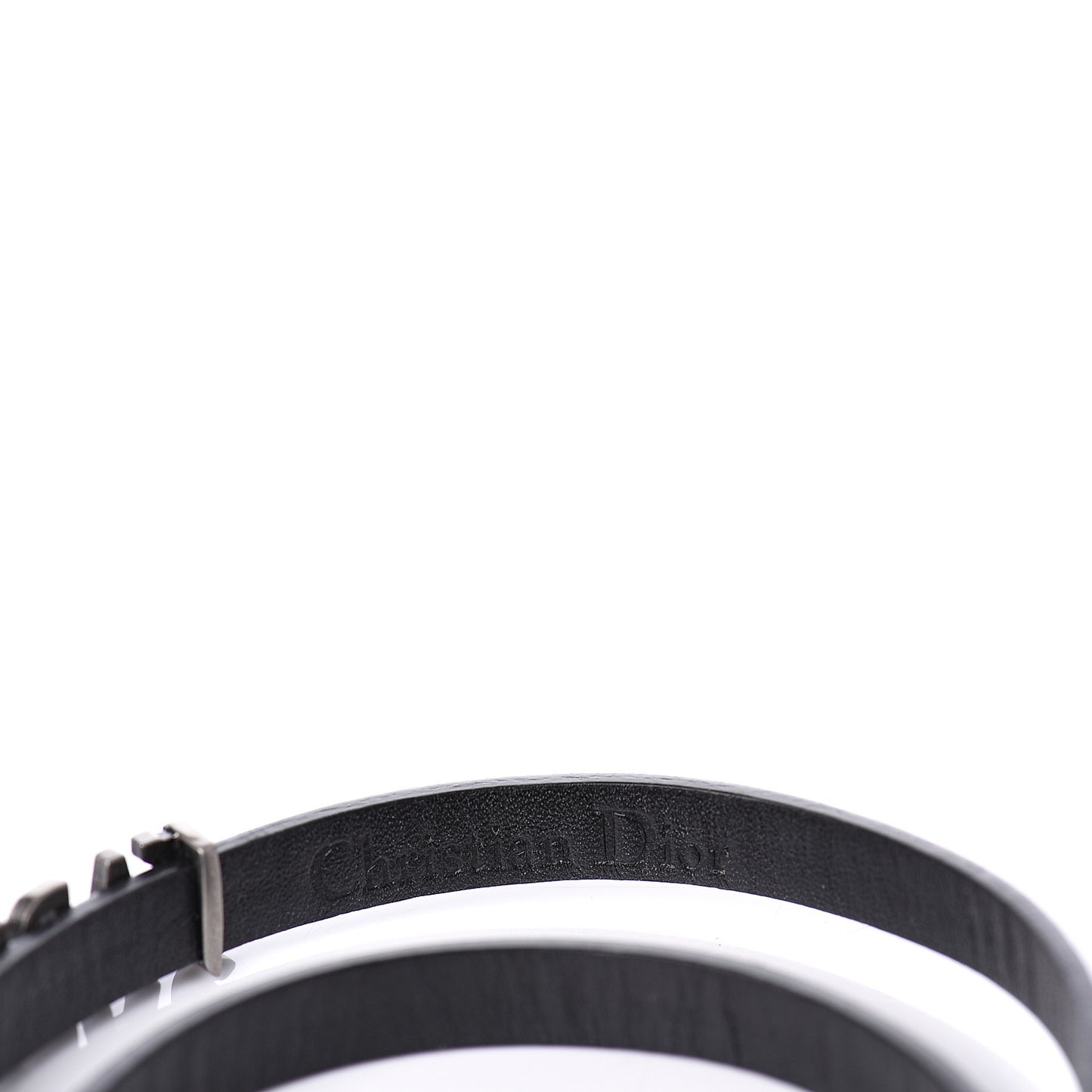 Calfskin J'adior Double Bracelet Black