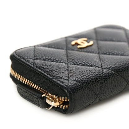 Chanel Caviar Quilted Zip Coin Purse Black 9 of 14