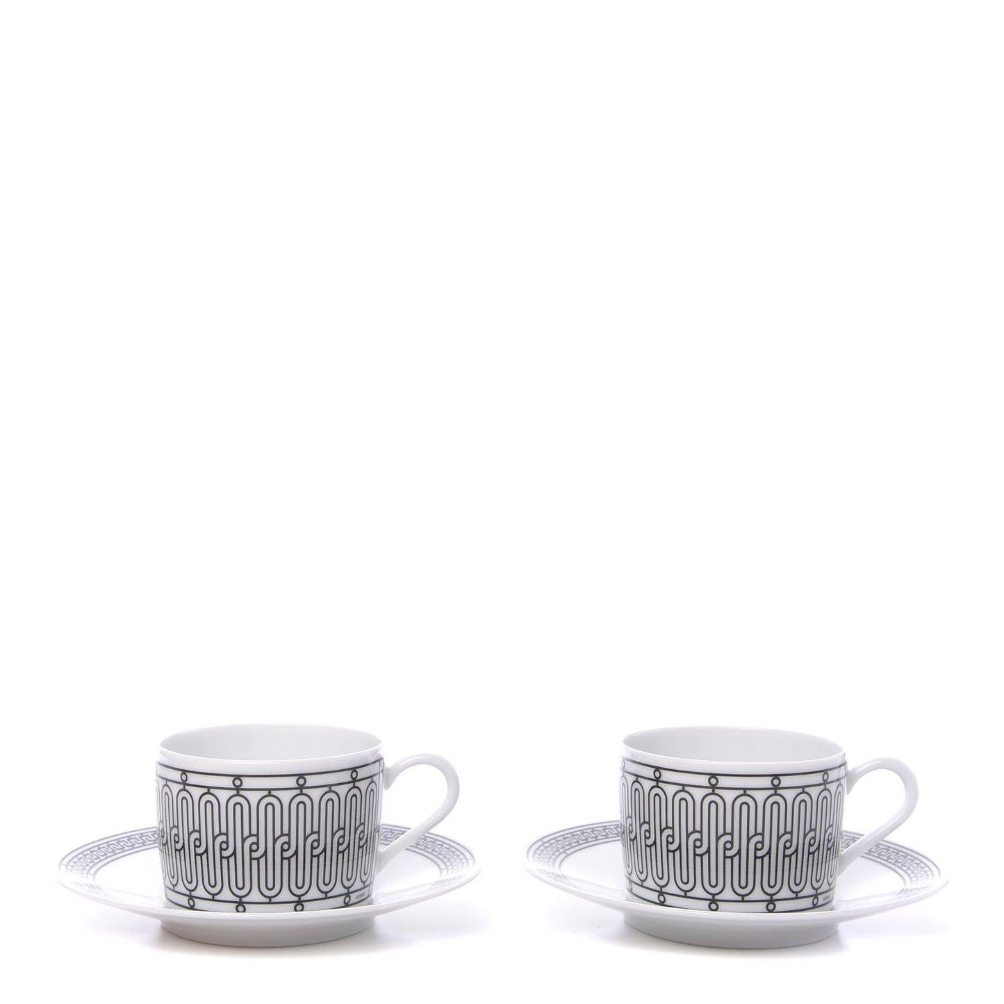 Porcelain H Deco Tea Cup And Saucer Set Of 2