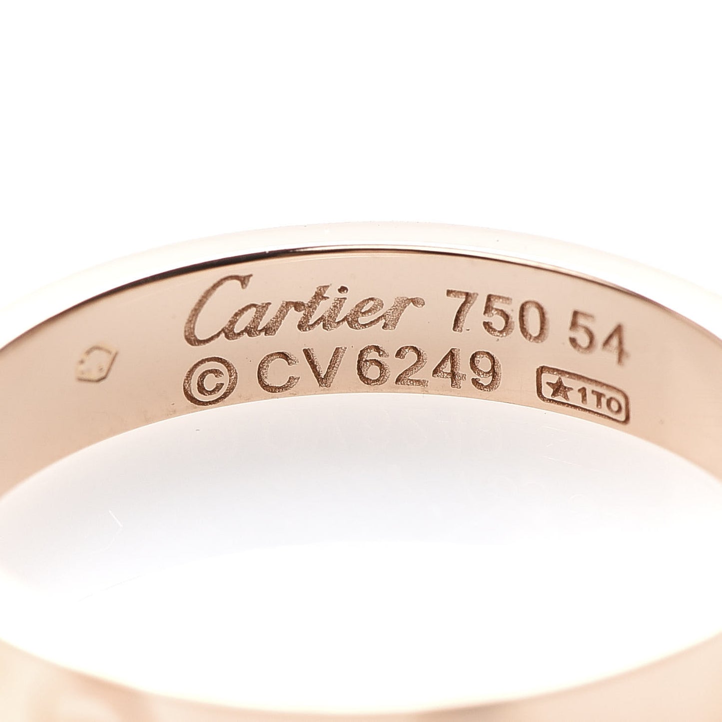 18K Pink Gold 3.5mm LOVE Wedding Band Ring 54 6.75